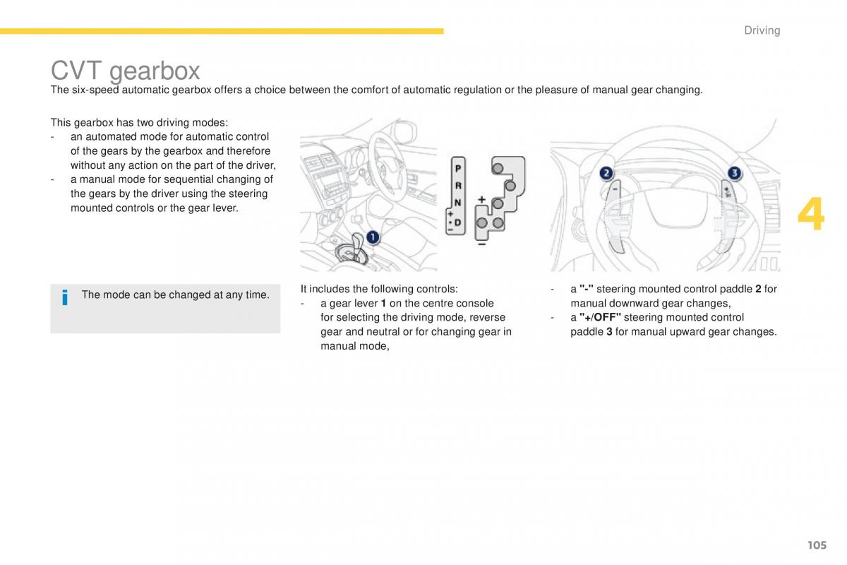 Peugeot 4008 owners manual / page 107