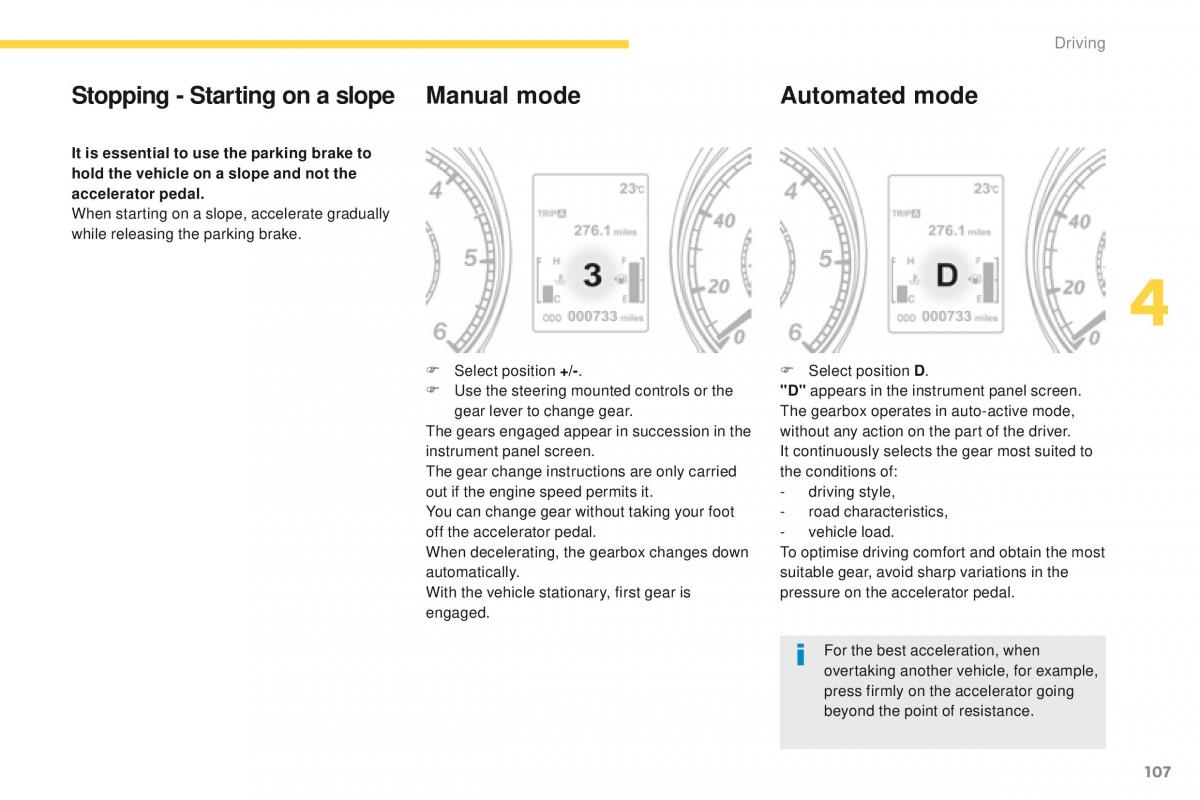 Peugeot 4008 owners manual / page 109