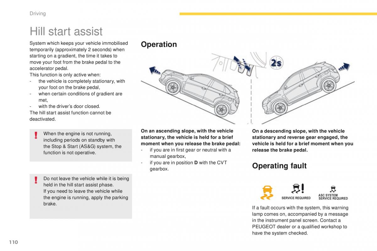 Peugeot 4008 owners manual / page 112