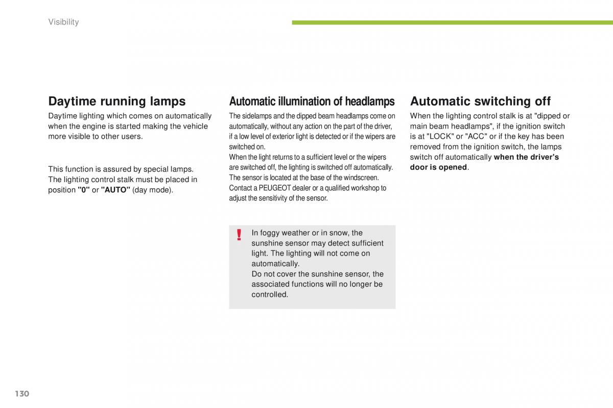 Peugeot 4008 owners manual / page 132