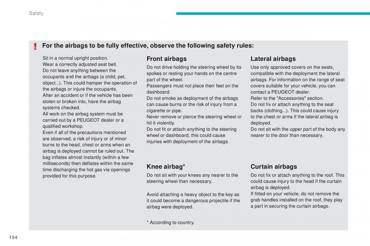 Peugeot 4008 owners manual / page 156