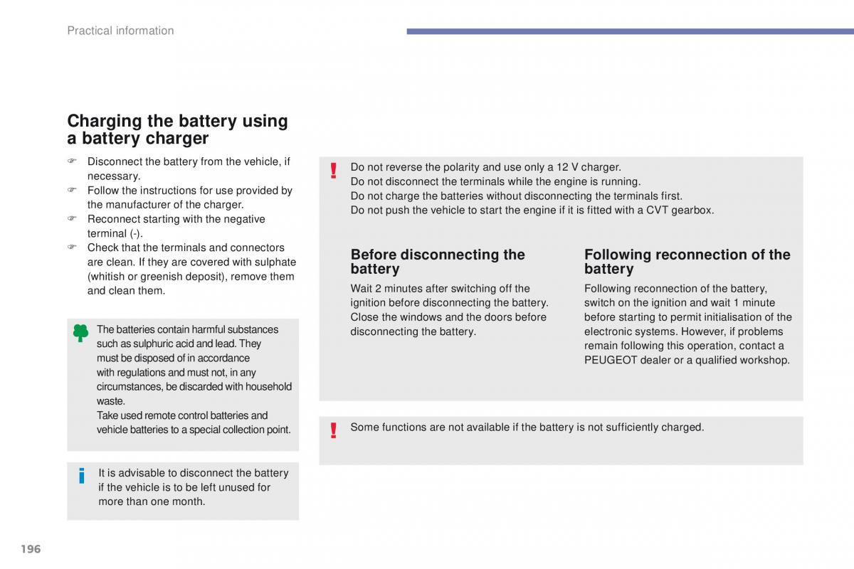 Peugeot 4008 owners manual / page 198