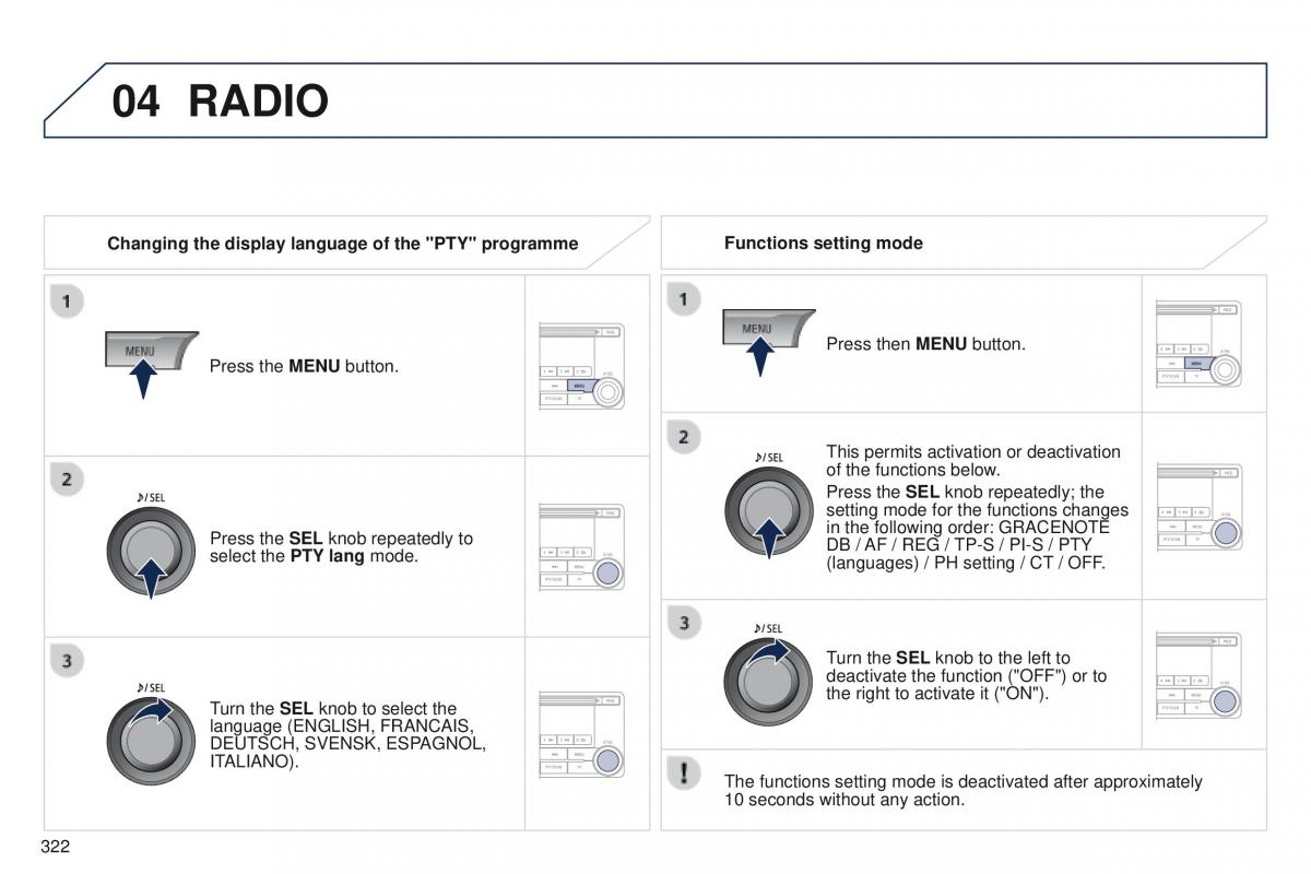 Peugeot 4008 owners manual / page 324