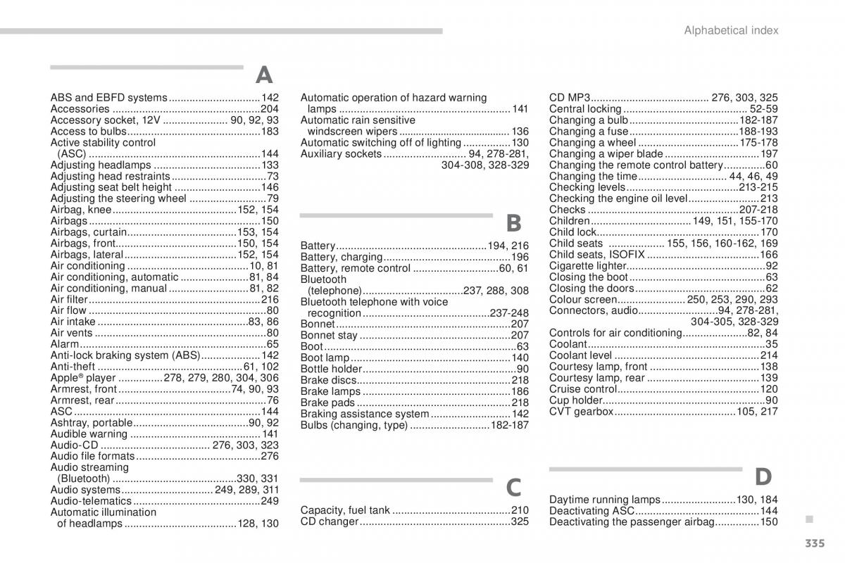 Peugeot 4008 owners manual / page 337