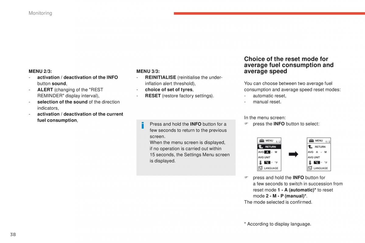 Peugeot 4008 owners manual / page 40