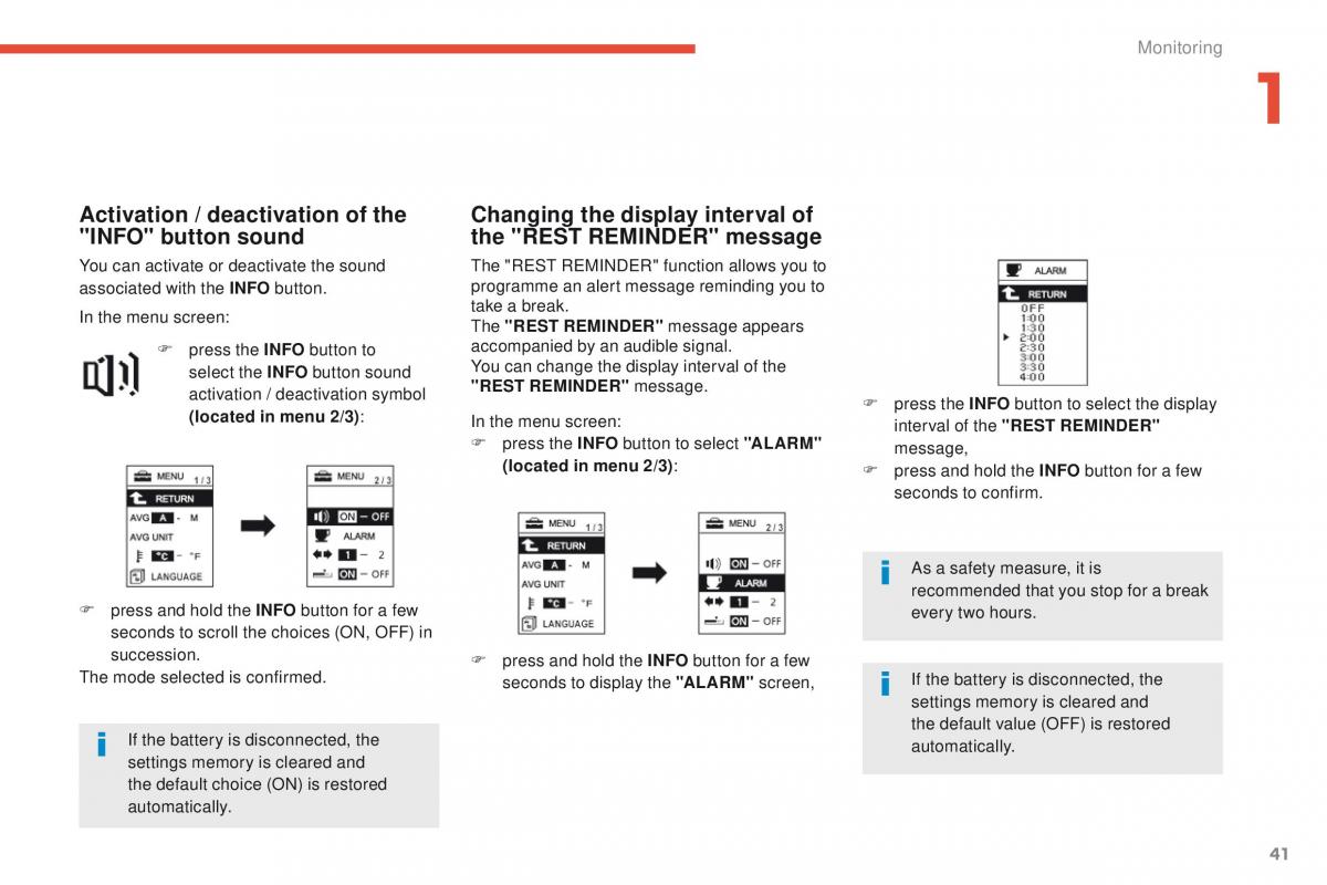 Peugeot 4008 owners manual / page 43