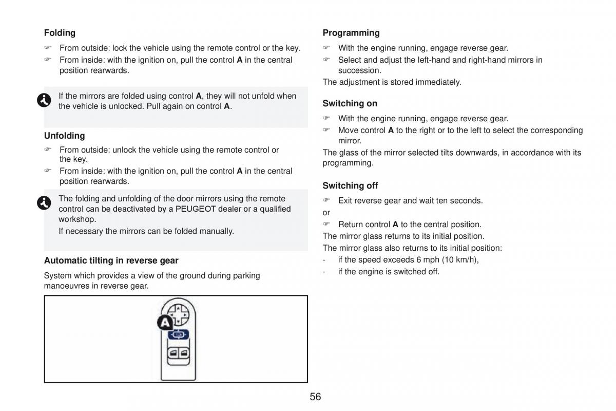 Peugeot RCZ owners manual / page 58