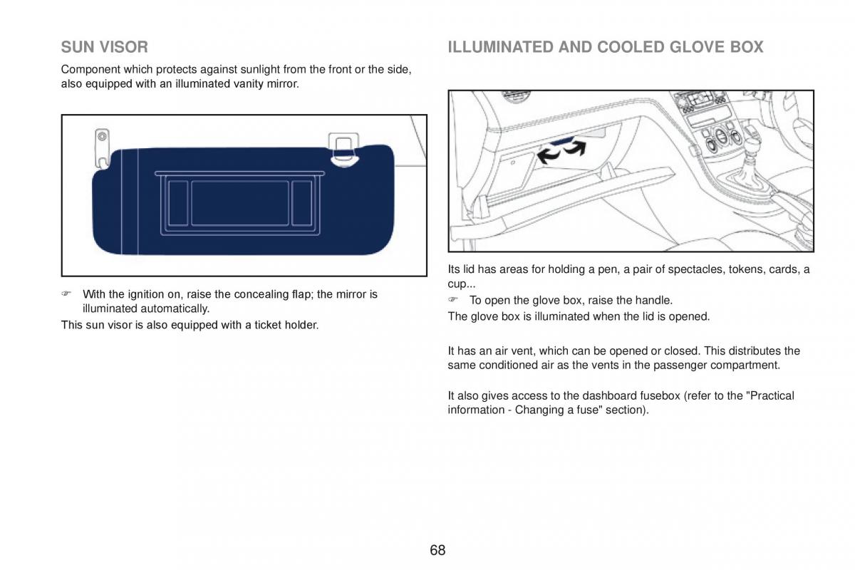 Peugeot RCZ owners manual / page 70