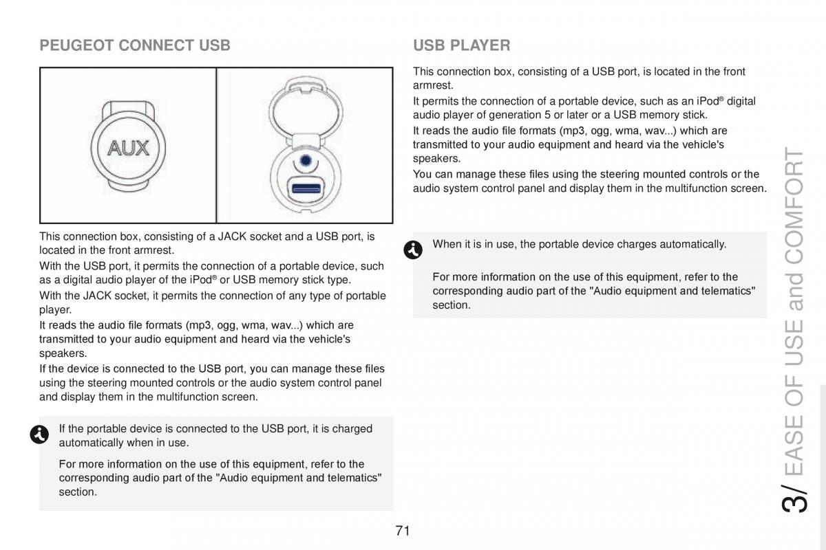 Peugeot RCZ owners manual / page 73