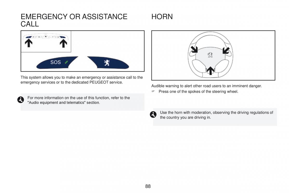 Peugeot RCZ owners manual / page 90