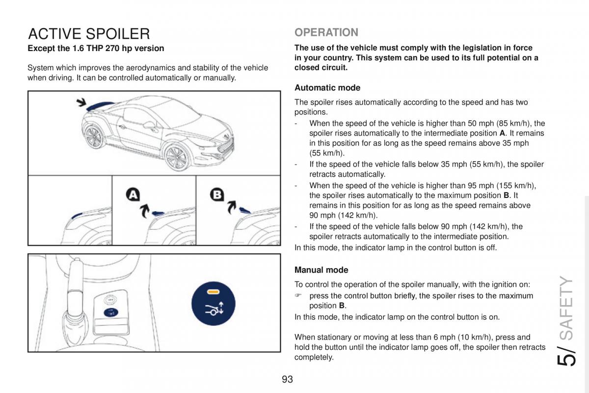 Peugeot RCZ owners manual / page 95