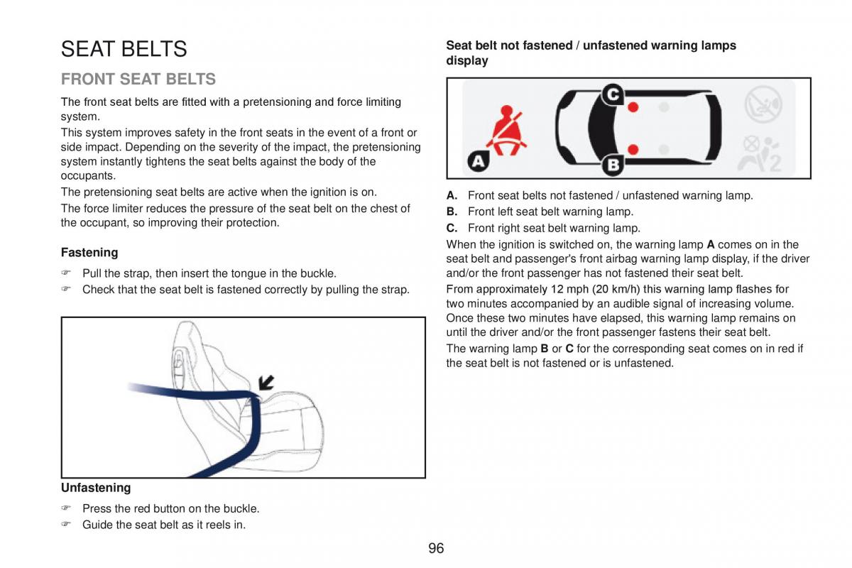 Peugeot RCZ owners manual / page 98