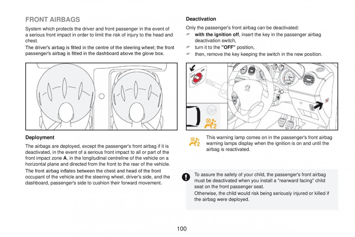 Peugeot RCZ owners manual / page 102