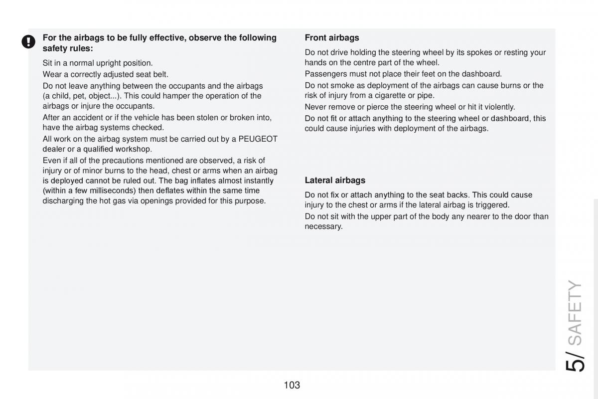 Peugeot RCZ owners manual / page 105