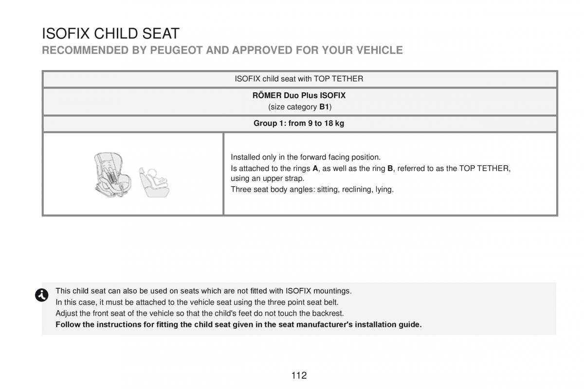 Peugeot RCZ owners manual / page 114