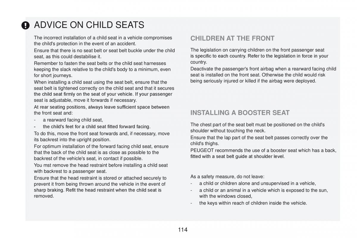 Peugeot RCZ owners manual / page 116