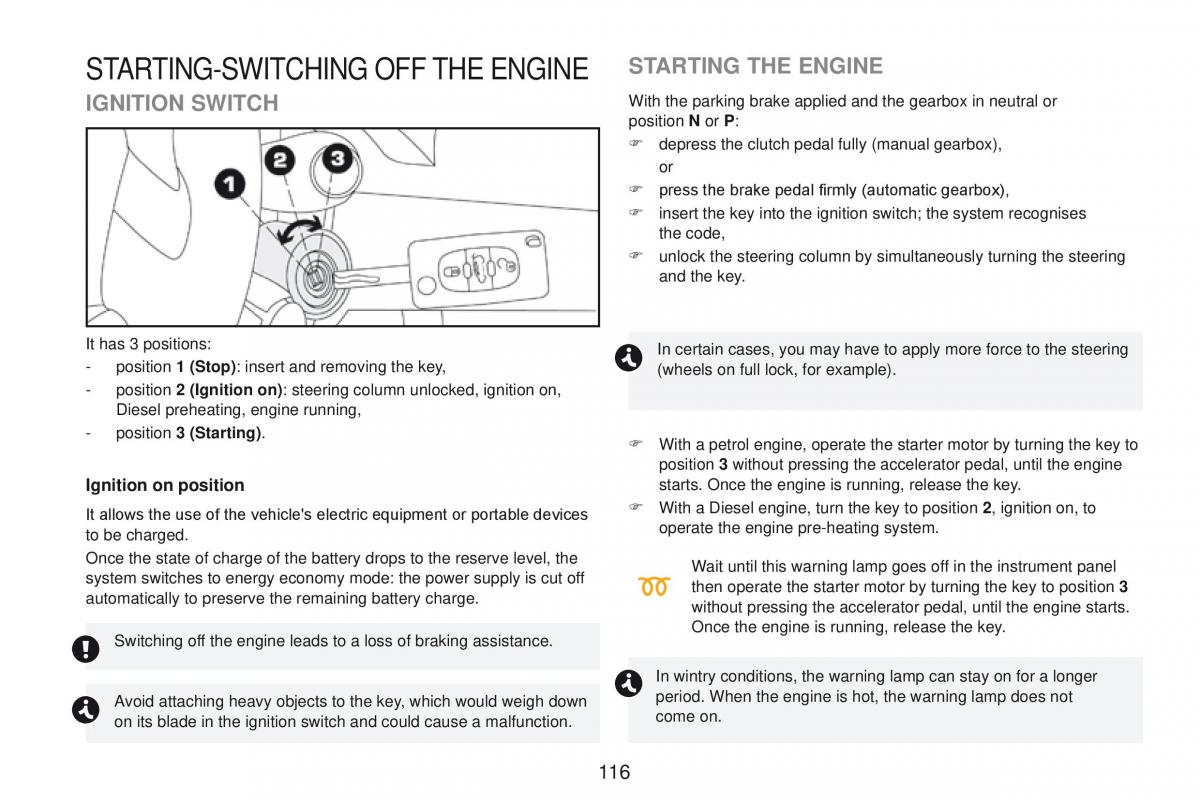 Peugeot RCZ owners manual / page 118