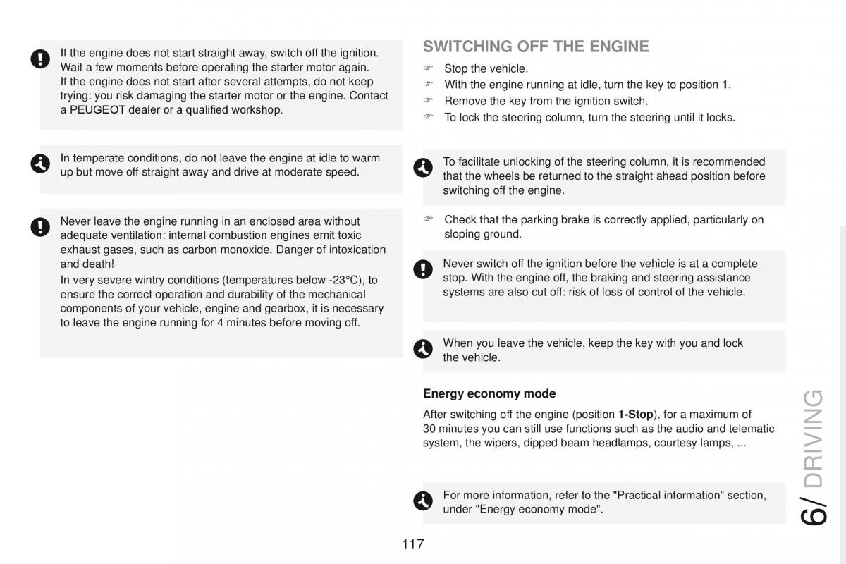 Peugeot RCZ owners manual / page 119