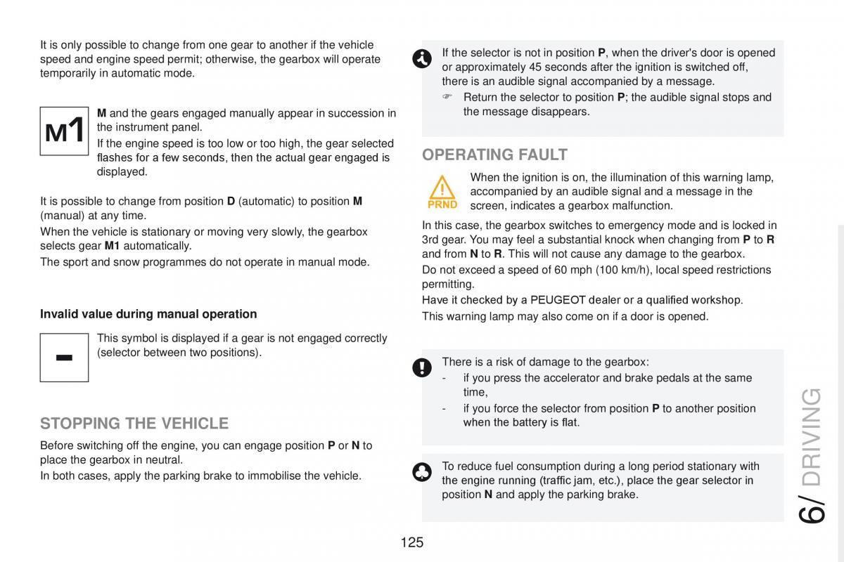 Peugeot RCZ owners manual / page 127