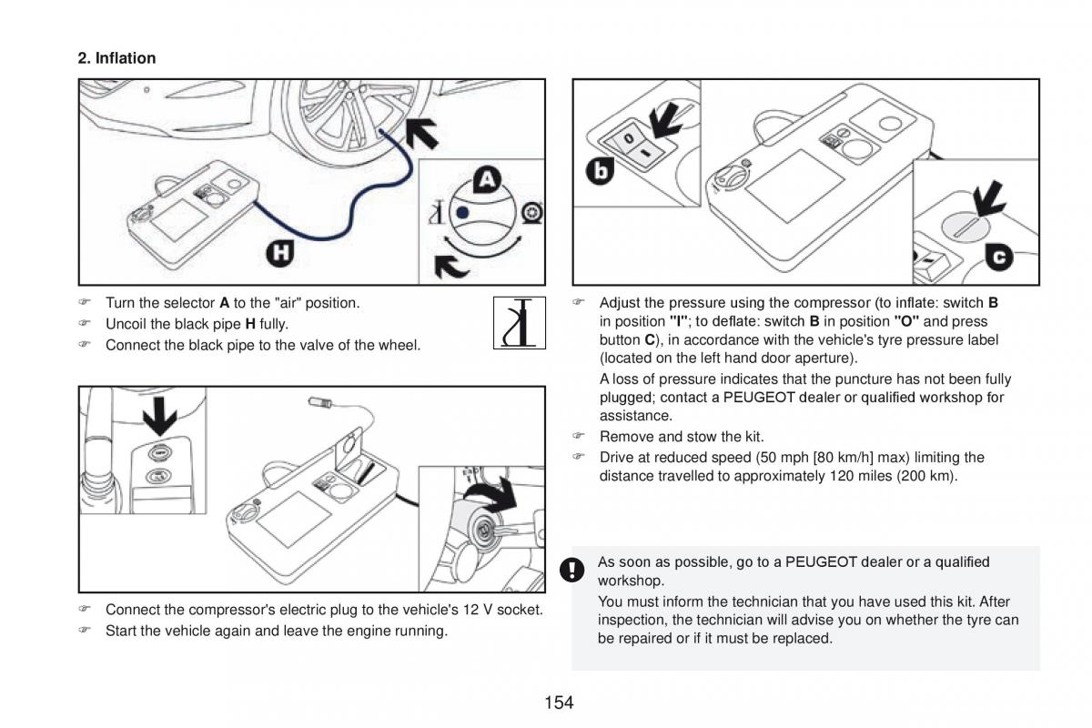 Peugeot RCZ owners manual / page 156