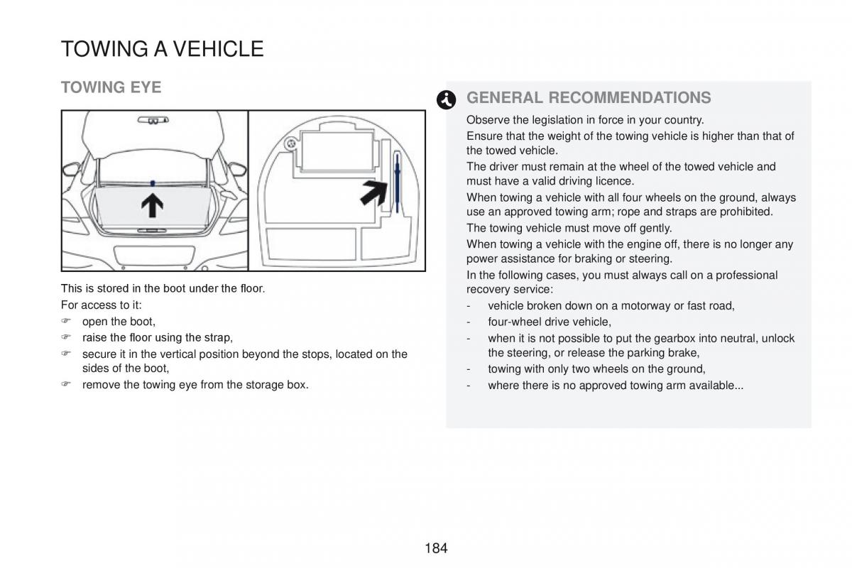 Peugeot RCZ owners manual / page 186