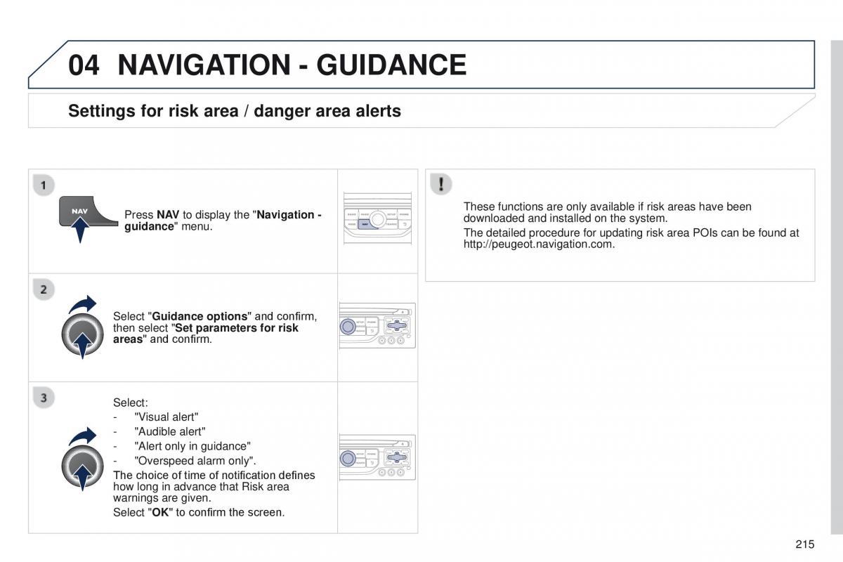 Peugeot RCZ owners manual / page 217