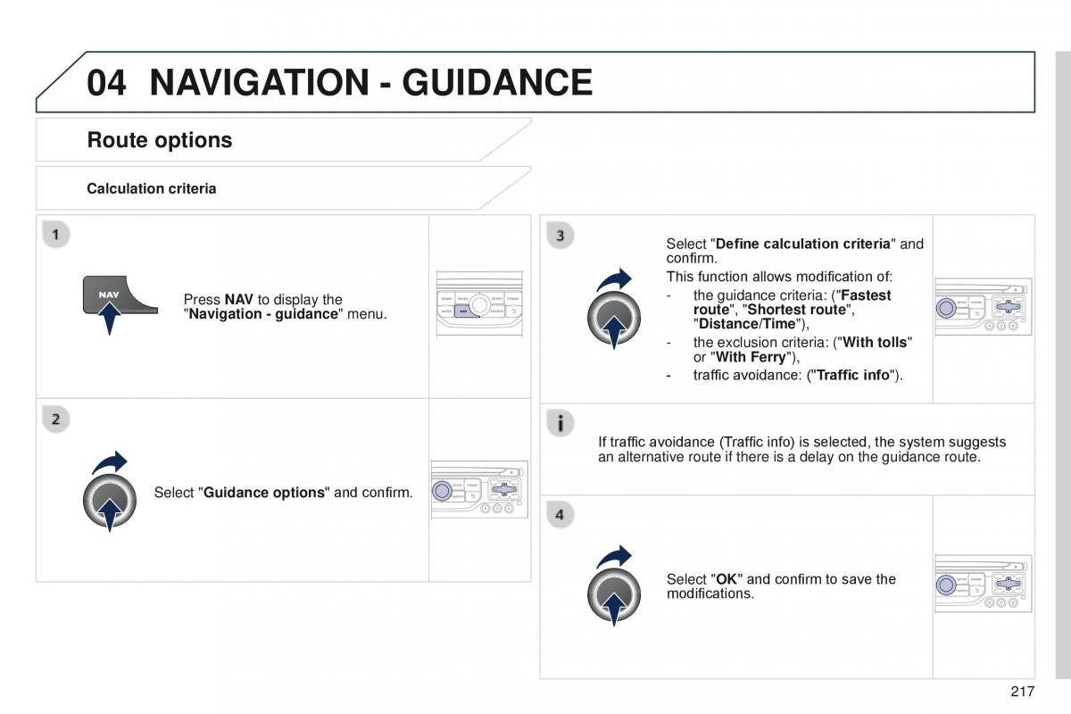 Peugeot RCZ owners manual / page 219