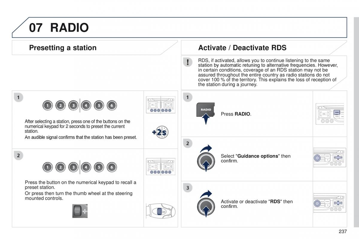 Peugeot RCZ owners manual / page 239