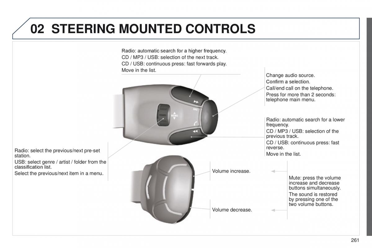 Peugeot RCZ owners manual / page 263