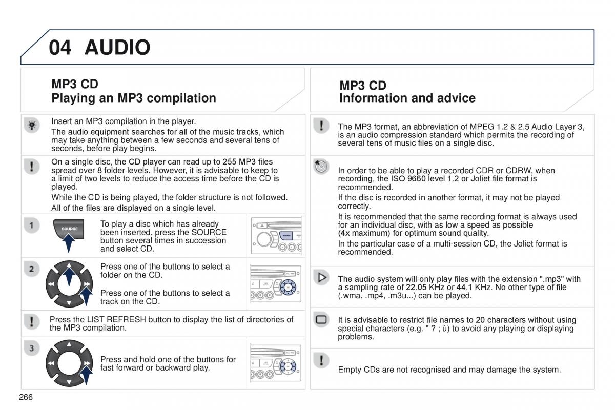 Peugeot RCZ owners manual / page 268