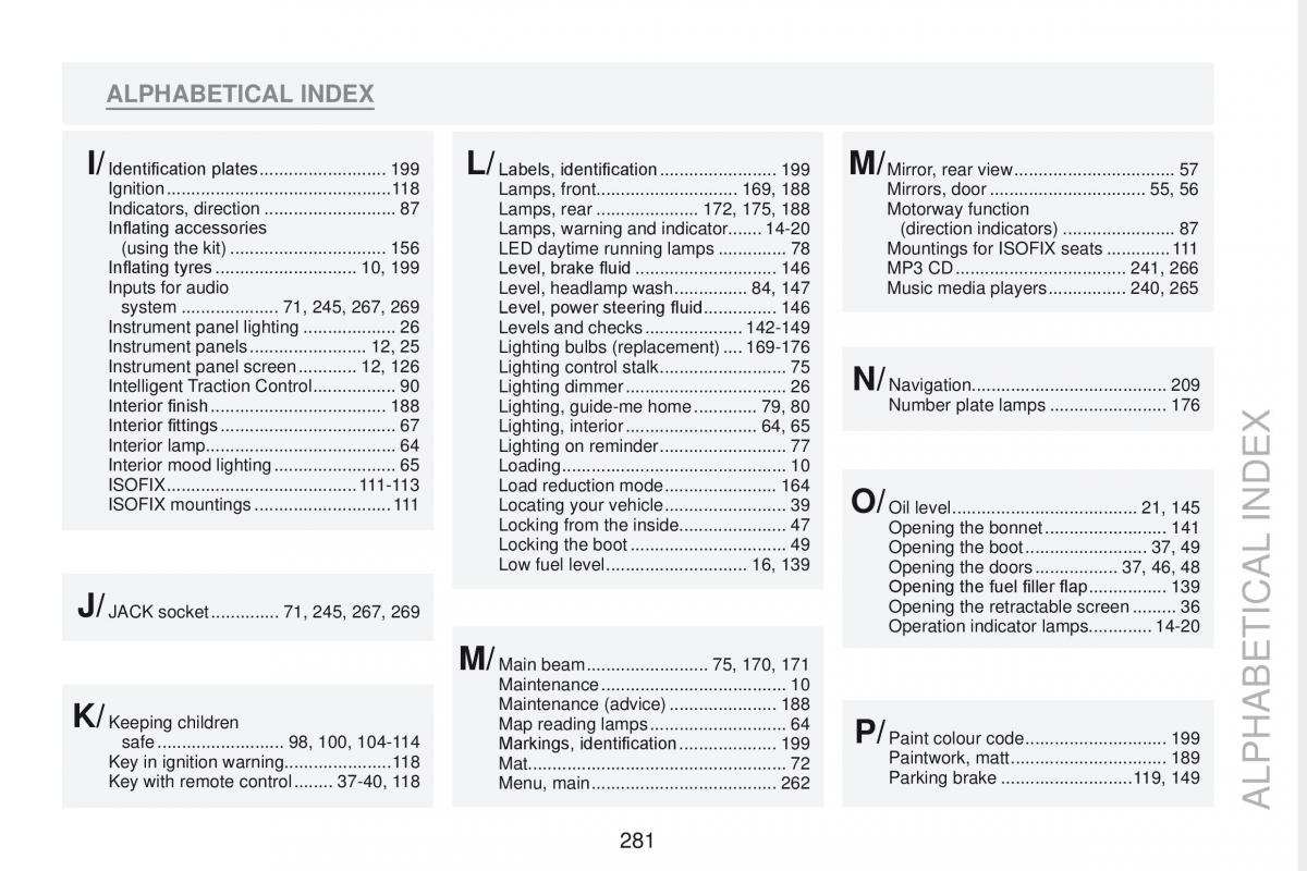 Peugeot RCZ owners manual / page 283