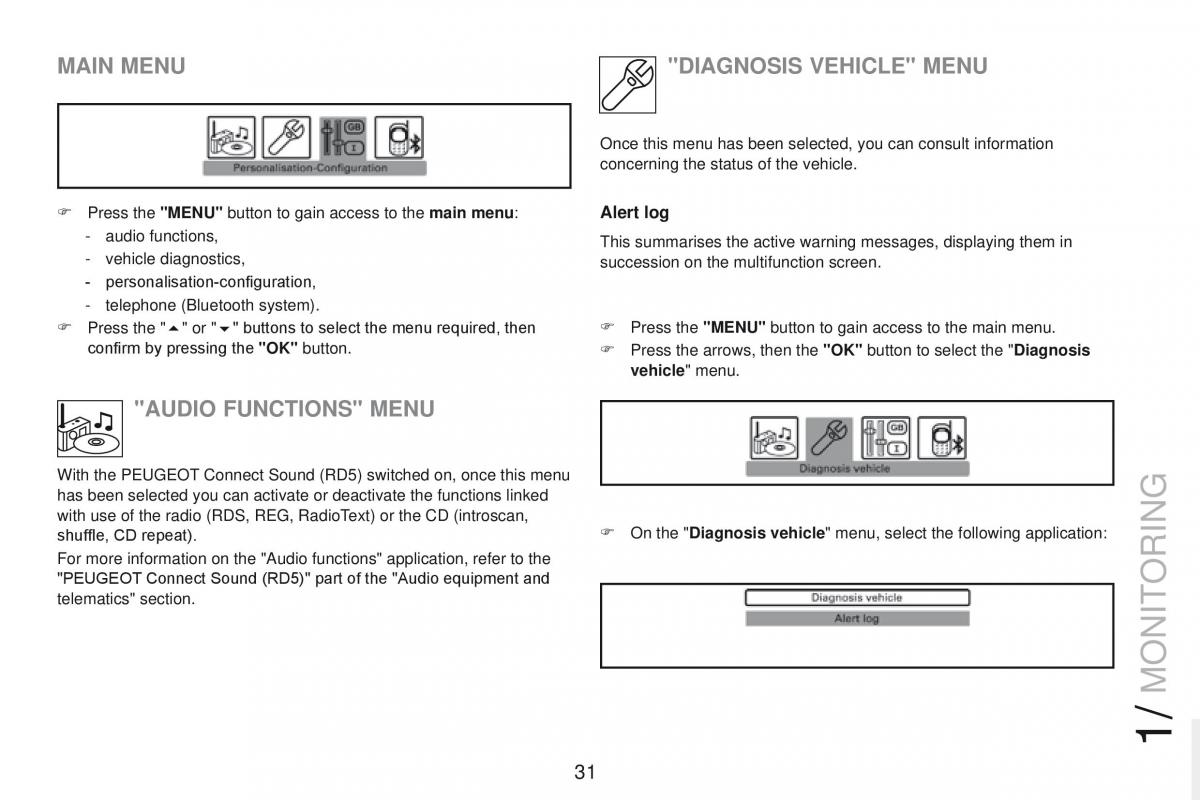 Peugeot RCZ owners manual / page 33