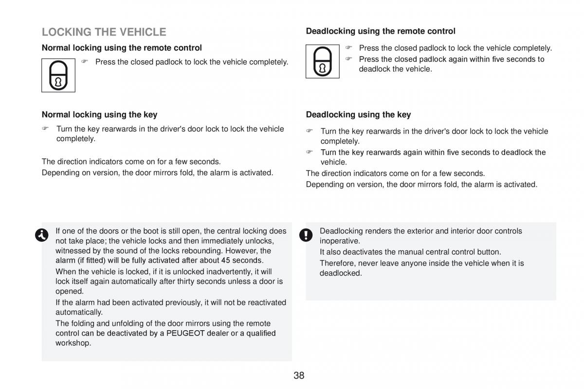 Peugeot RCZ owners manual / page 40