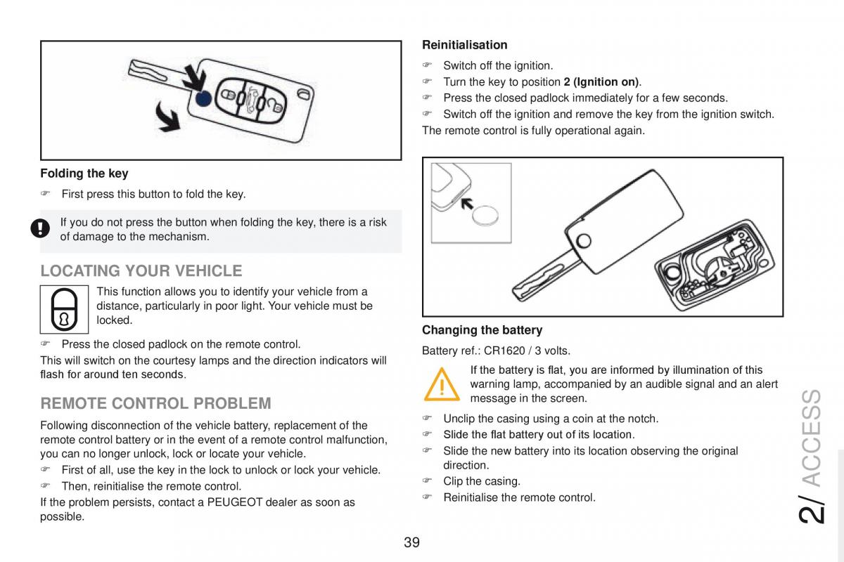 Peugeot RCZ owners manual / page 41