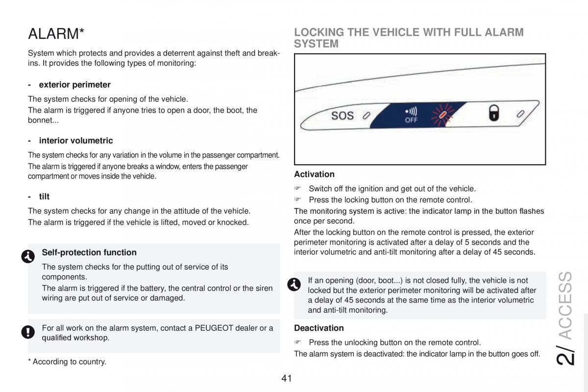 Peugeot RCZ owners manual / page 43