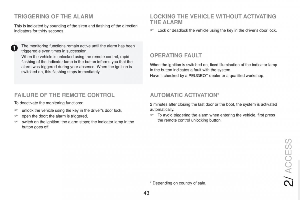 Peugeot RCZ owners manual / page 45