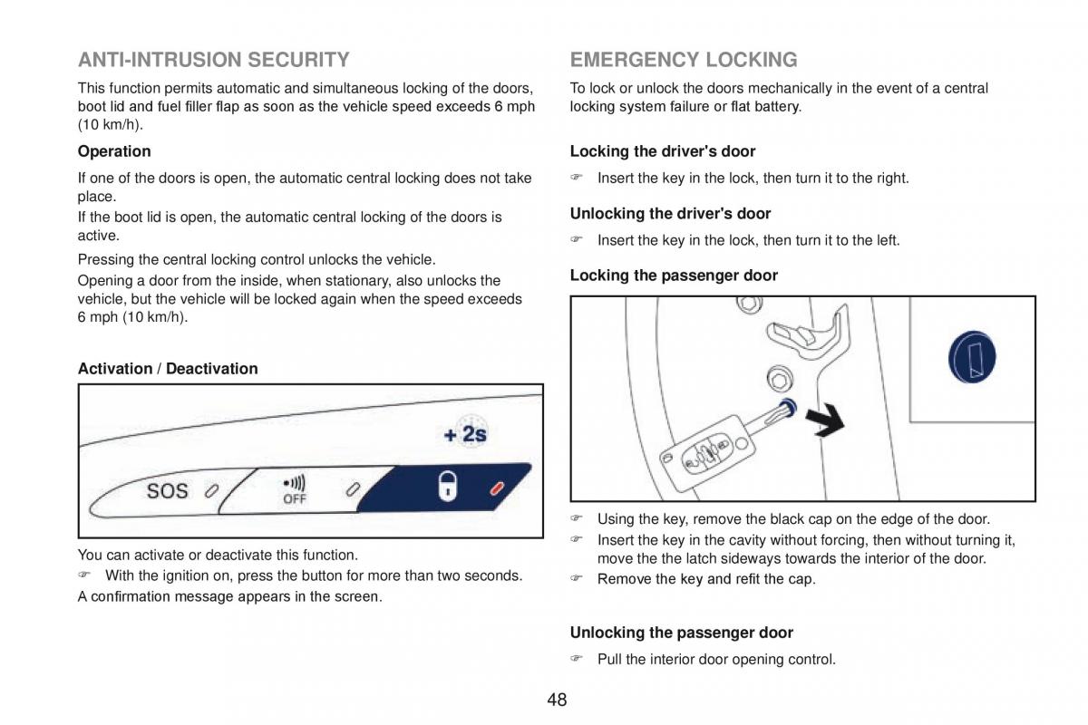 Peugeot RCZ owners manual / page 50