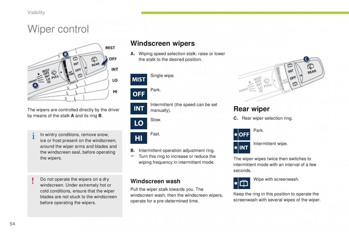 Peugeot iOn owners manual / page 56