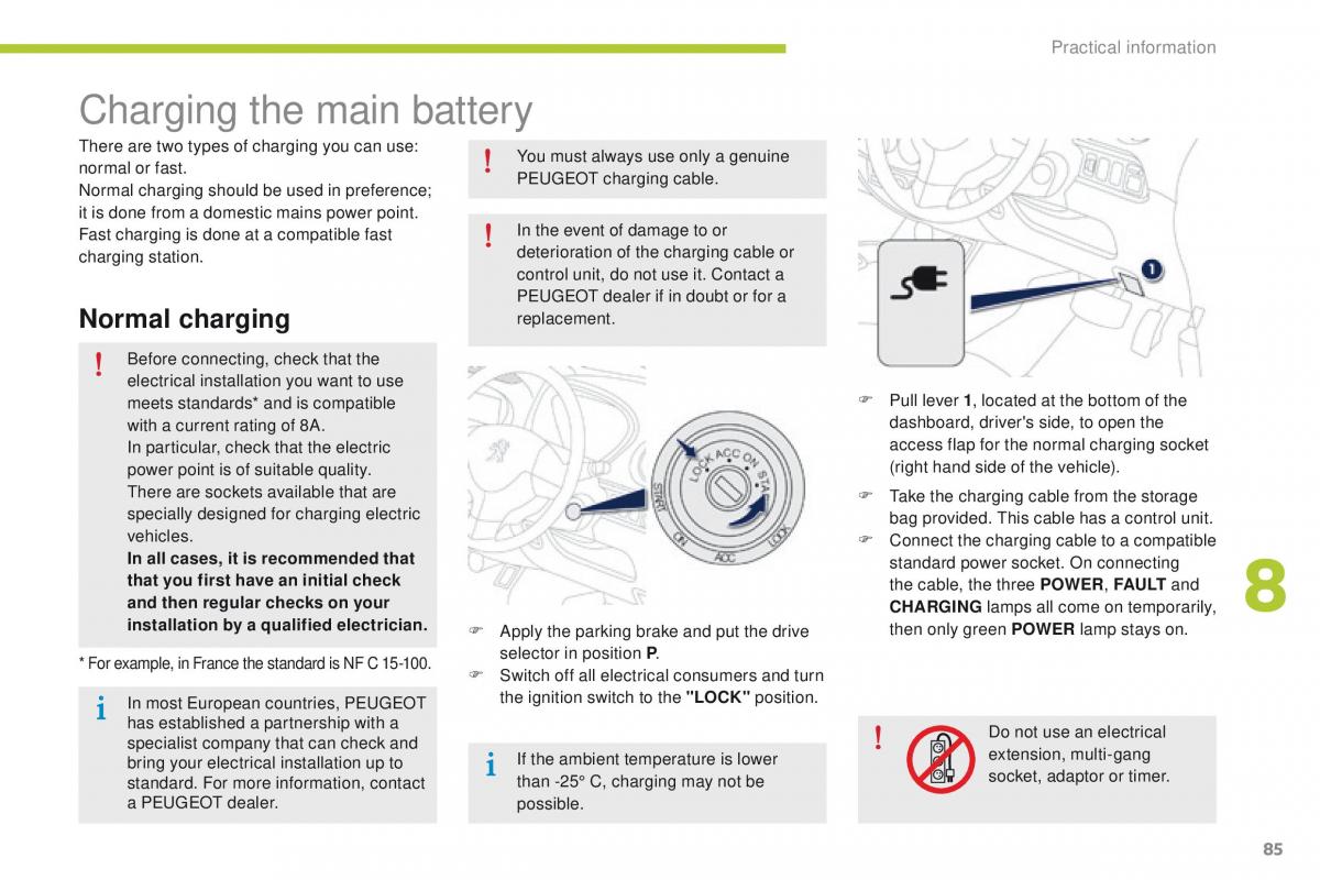 Peugeot iOn owners manual / page 87