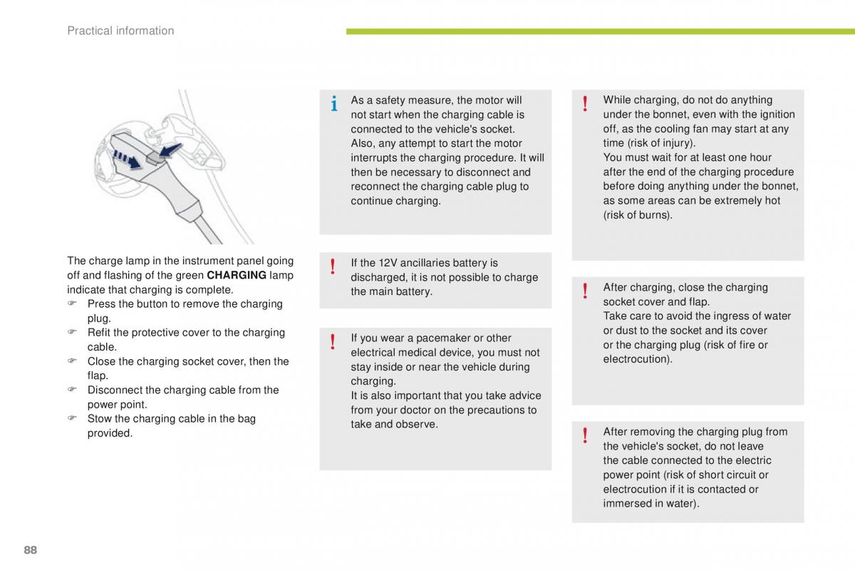 Peugeot iOn owners manual / page 90