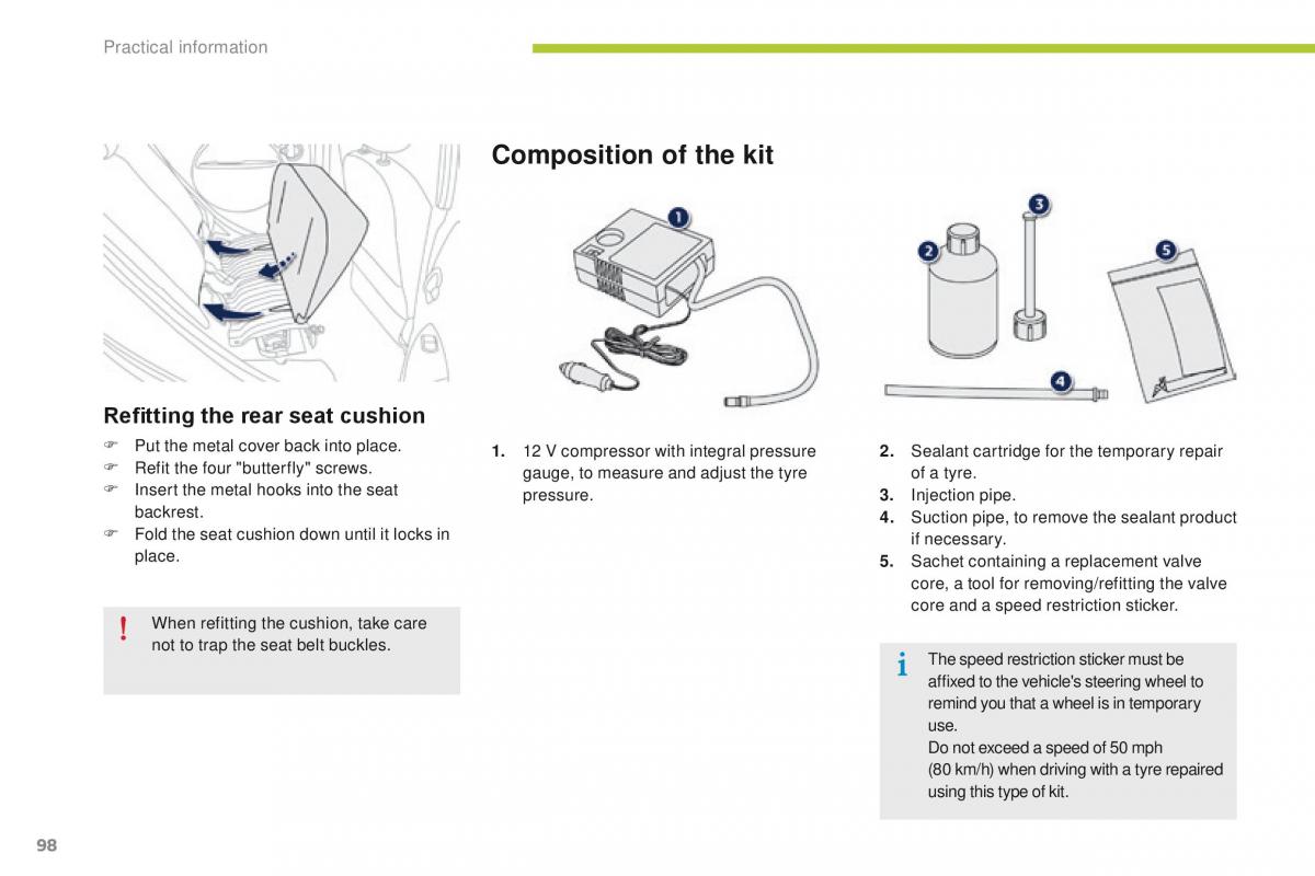 Peugeot iOn owners manual / page 100