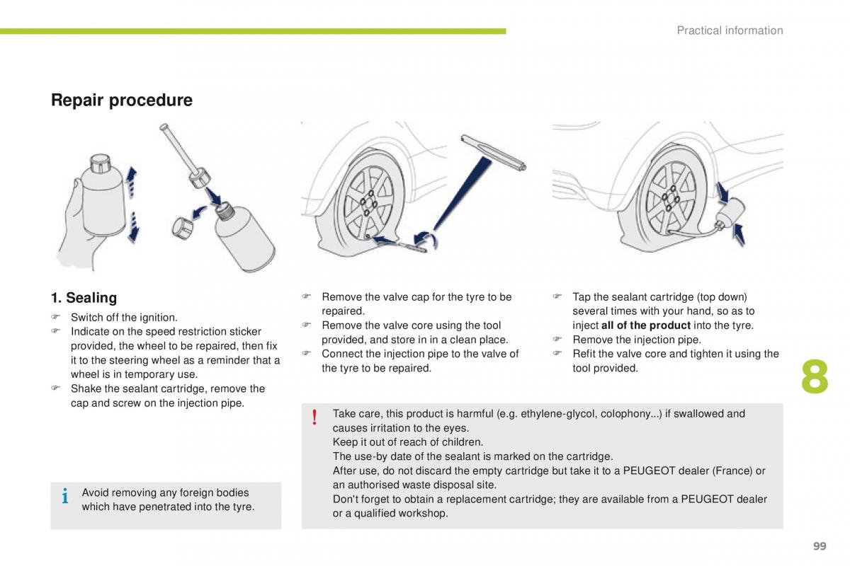 Peugeot iOn owners manual / page 101