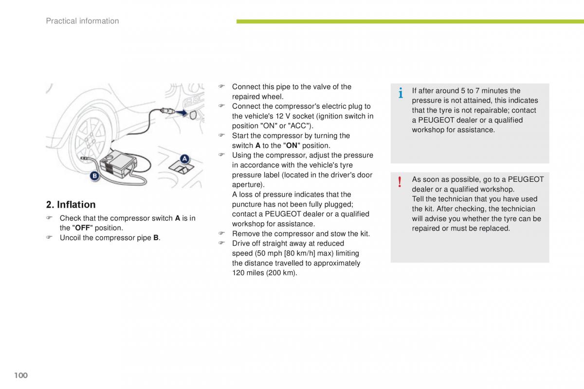 Peugeot iOn owners manual / page 102