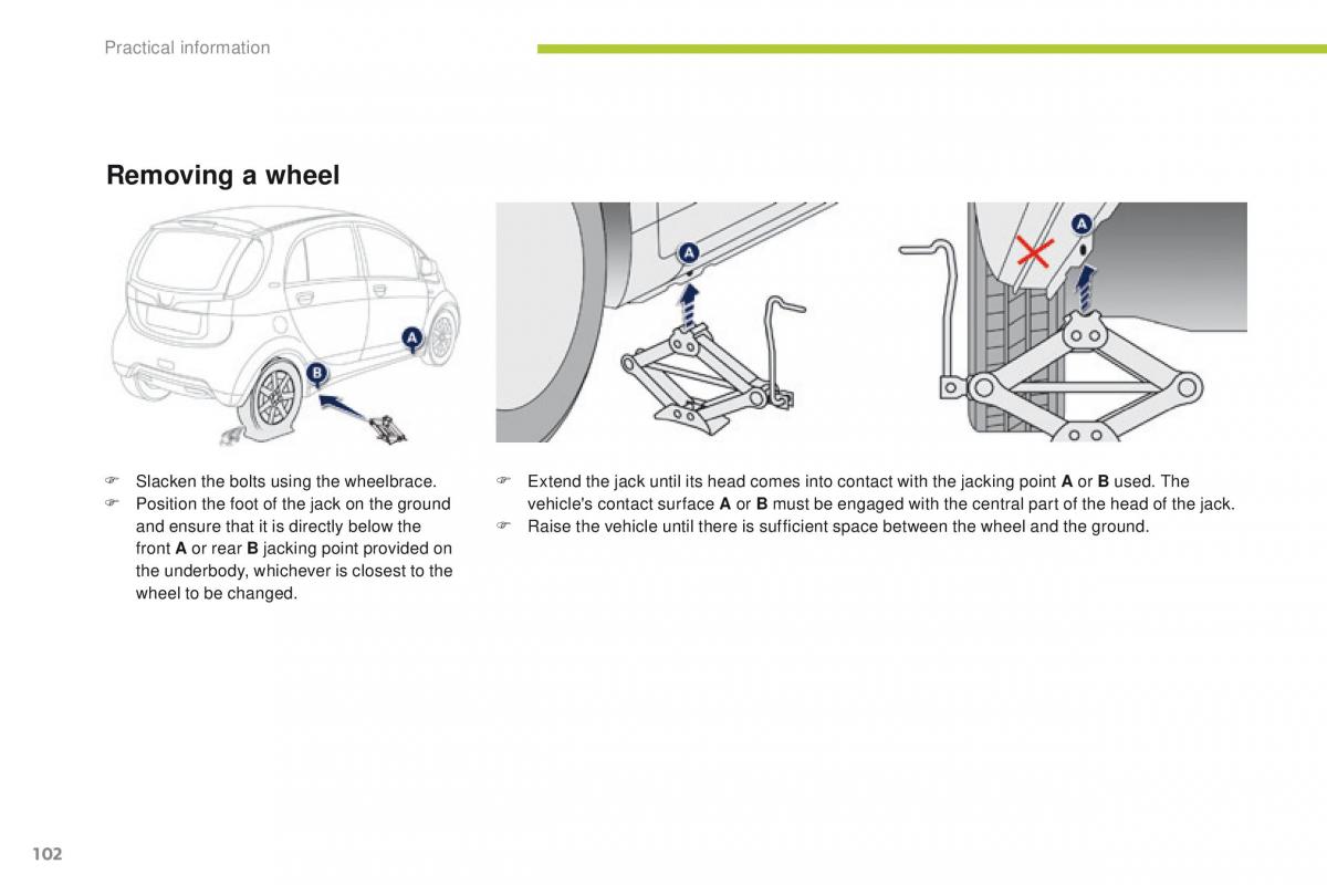 Peugeot iOn owners manual / page 104