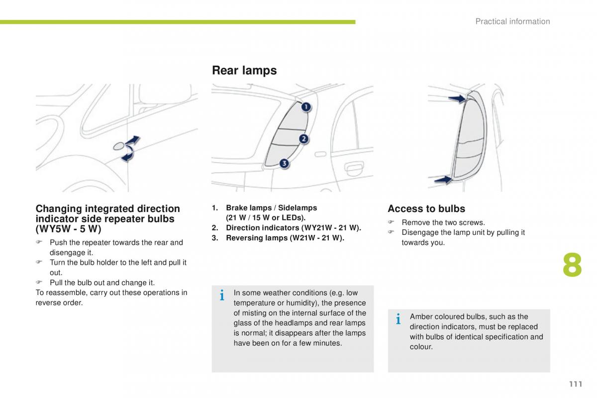 Peugeot iOn owners manual / page 113