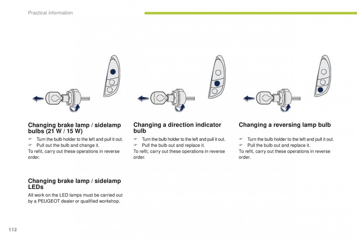 Peugeot iOn owners manual / page 114