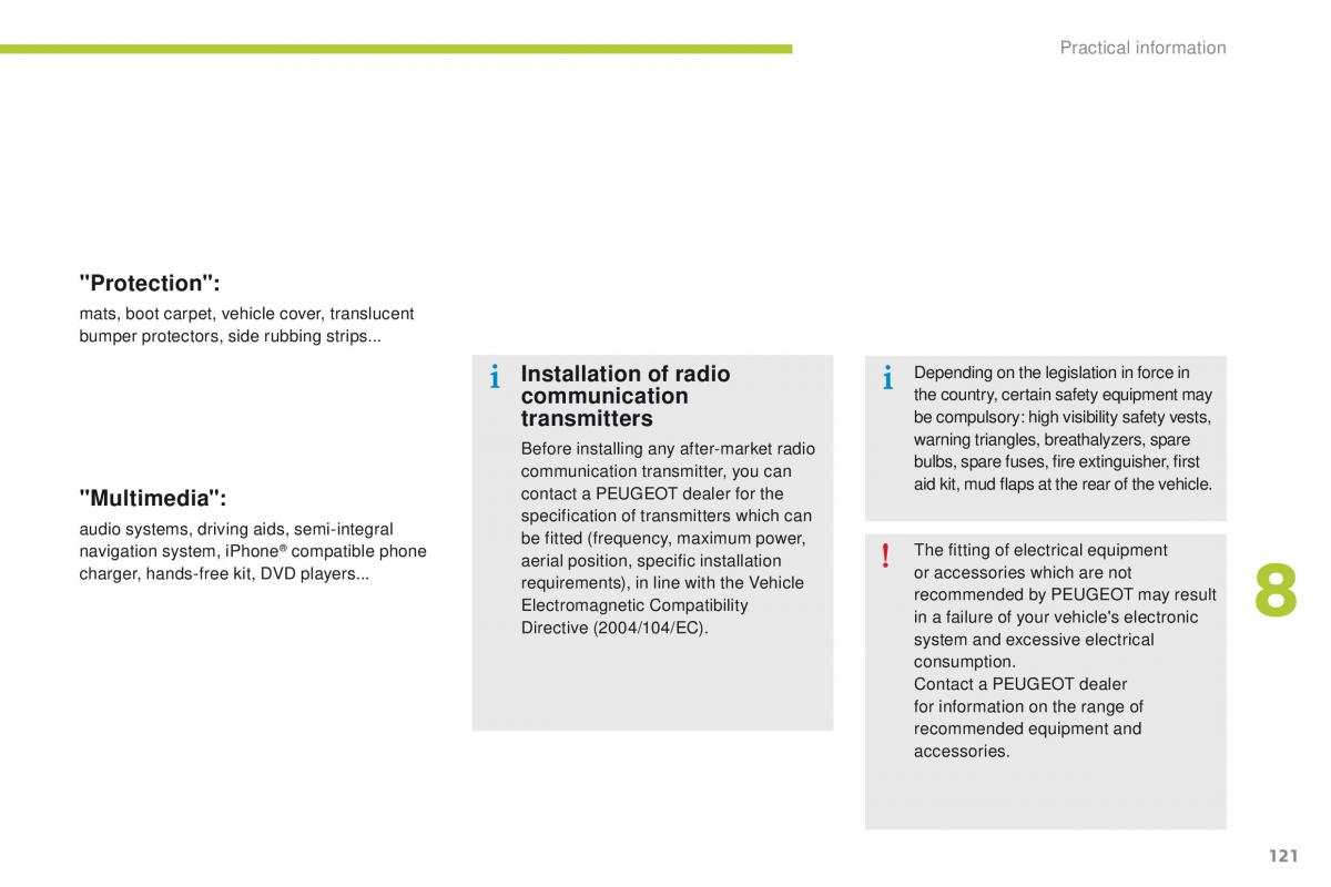 Peugeot iOn owners manual / page 123