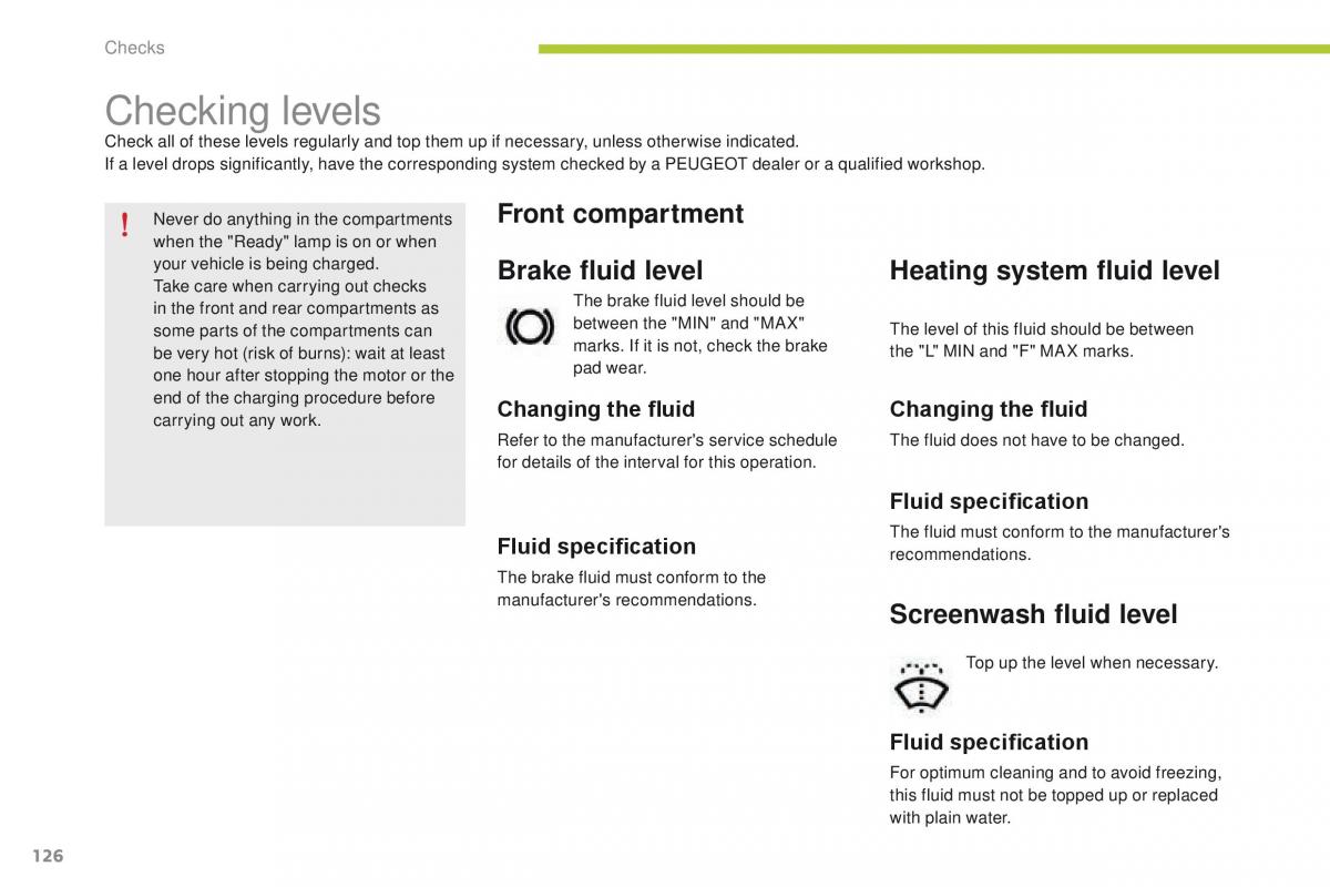 Peugeot iOn owners manual / page 128