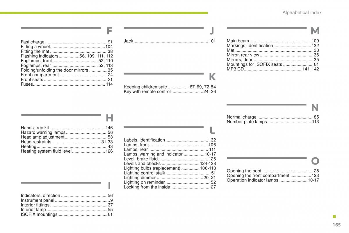 Peugeot iOn owners manual / page 167