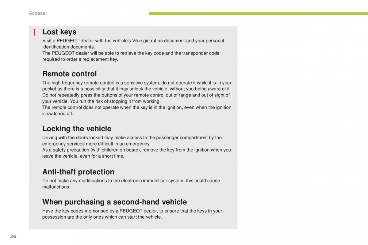 Peugeot iOn owners manual / page 28